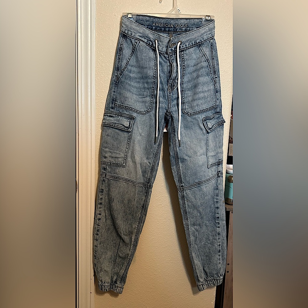 American Eagle Women’s High-Waisted Denim Cargo Jeans